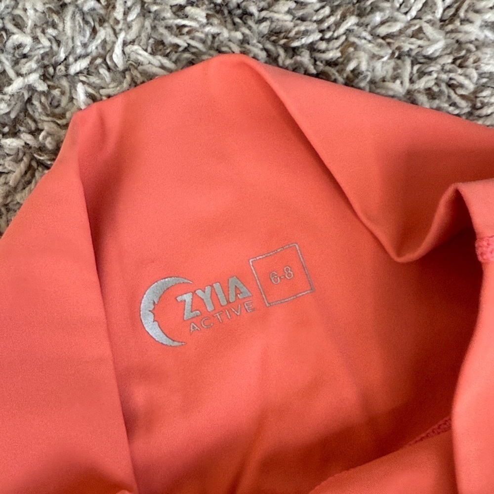 Zyia Active Legging Sport Moon Cut Out Bright Coral size 6-8 - Picture 5 of 15